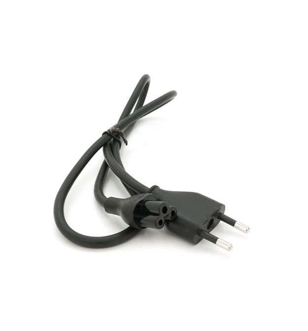 Кабель живлення 1.0m, 0.5mm, PC-184 - 2 CEE7 - 16-C5 3 pin (для побутової техніки), Black, OEM Q600