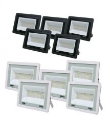 Комплект 5+5 светодиодных прожекторов Lightwell 50W: 5 x LW-FL-B-50 и 5 x LW-FL-W-50