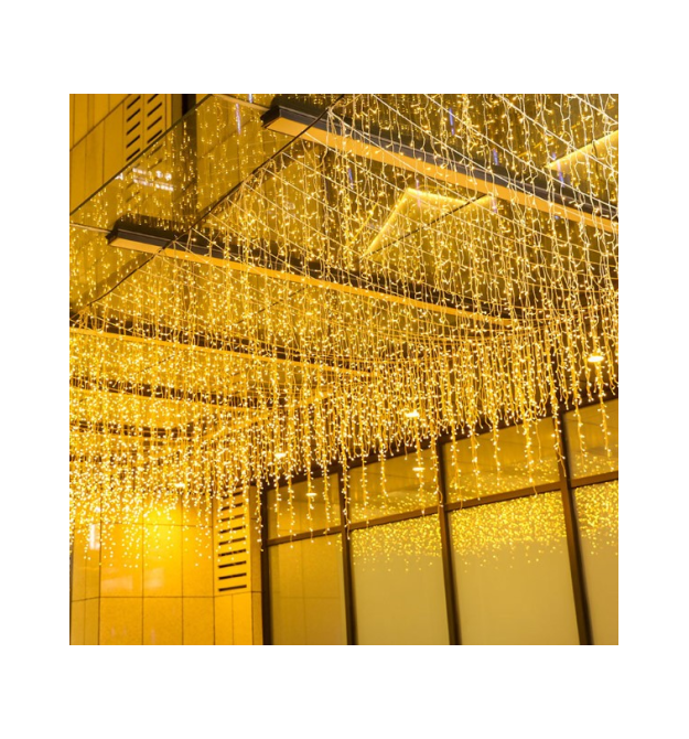 Гірлянди 300LED (Водоспад) White Hot, 1 режим, 3x2 м, біла ізоляція, BOX