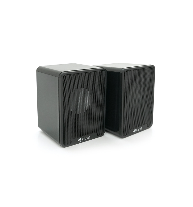 Колонки 2.0 Kisonli K100 для ПК та ноутбука, USB + 3.5mm, 2x3W, 20Hz-20KHz, 80х80х100mm, black