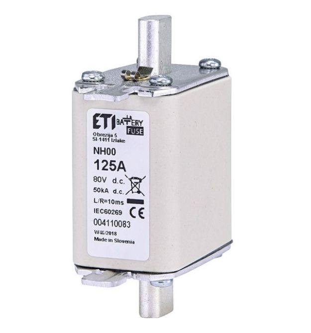 Запобіжник ETI NH-00 Battery 125A 80V DC