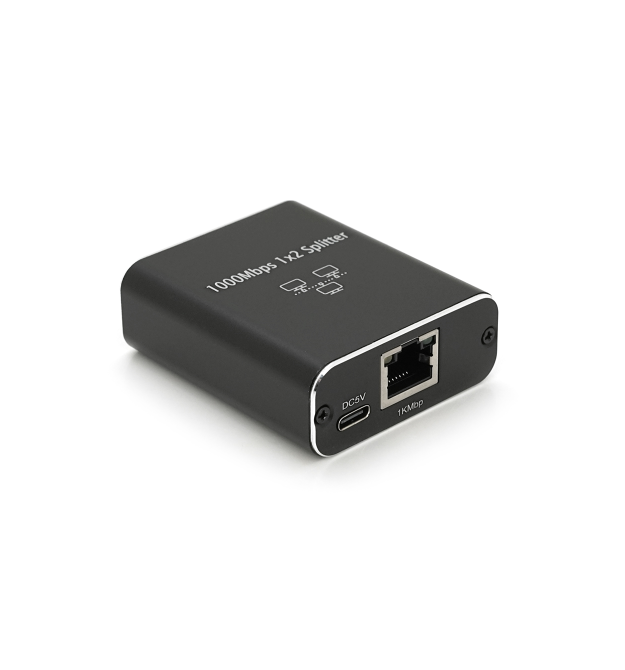 Активний RJ45 сплітер 1-2 порту, підтримує 1000Mbps, with Type-C power supply