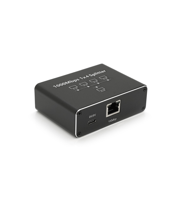 Активний RJ45 сплітер 1-4 порти, підтримує 1000Mbps, with Type-C power supply