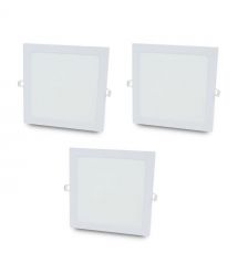 Комплект із 3-х світильників світлодіодних LIGHTWELL LW-SQ-RCD-12 12 W квадрат, вбудований