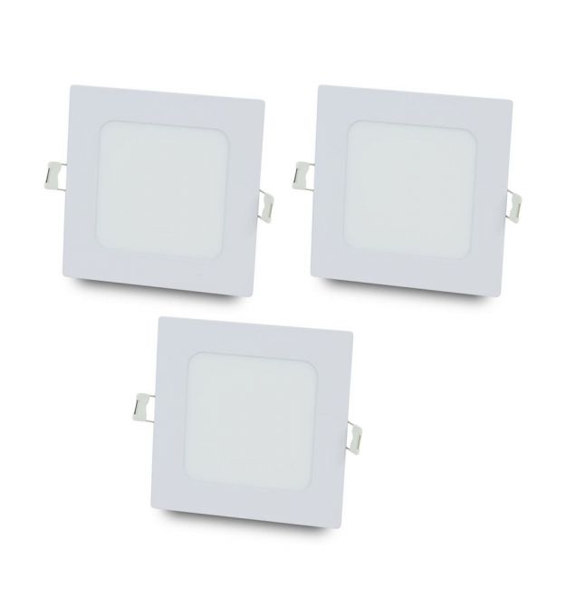 Комплект из 3-х светильников светодиодных LIGHTWELL LW-SQ-RCD-9 9 W квадрат встроенный