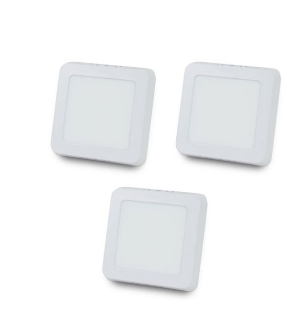 Комплект из 3-х светильников светодиодных LIGHTWELL LW-SQ-SRF-6 6 W квадрат накладной