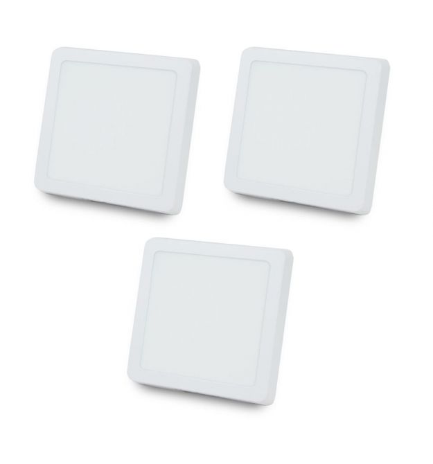 Комплект из 3-х светильников светодиодных LIGHTWELL LW-SQ-SRF-18 18 W квадрат накладной