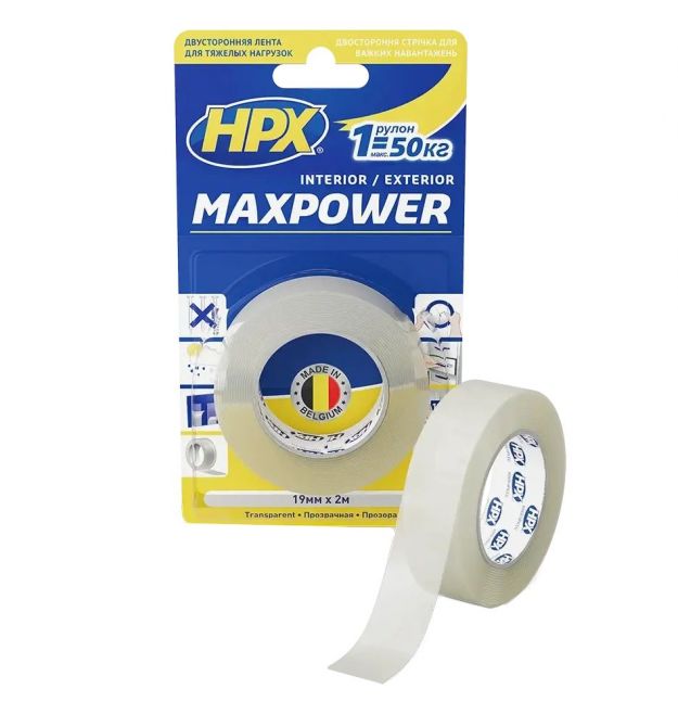 Лента двухсторонняя MAXPOWER HT1905 19мм х 5м