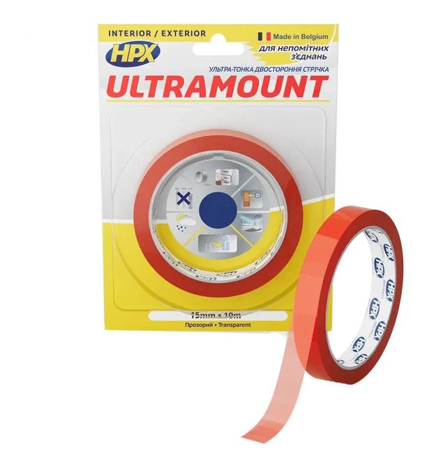 Лента двухсторонняя HPX UM1510 ULTRA MOUNT 15мм х 10м