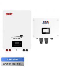 Комплект резервного живлення: гібридний інвертор 5kW Megarevo й акумуляторна батарея 200Аг 51.2В 10240Втг Must LiFePO4