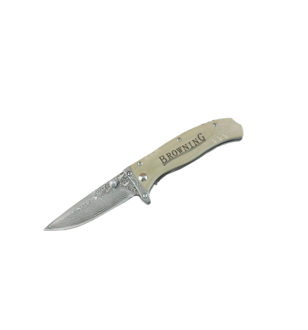 Ніж складний Browning-F107 Damascus, ручка дамаська сталь, довжина 178 мм, 160 гр, Box