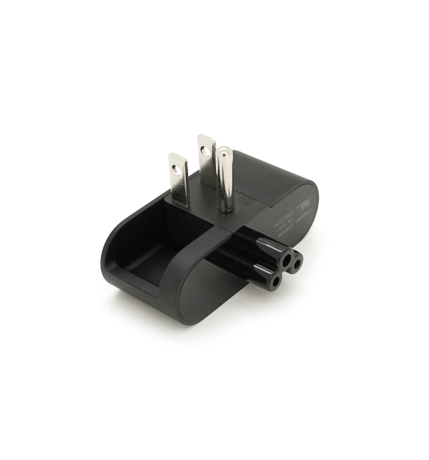 Перехідник складаний із заземленням, m-m, американка3pin, Black, BOX