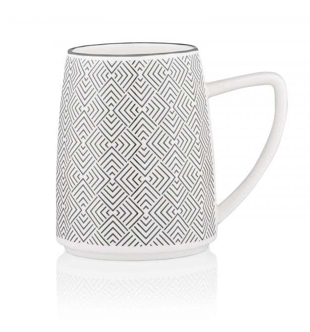 Чашка Ardesto Lamberto, 360мл, порцеляна, біло-сірий