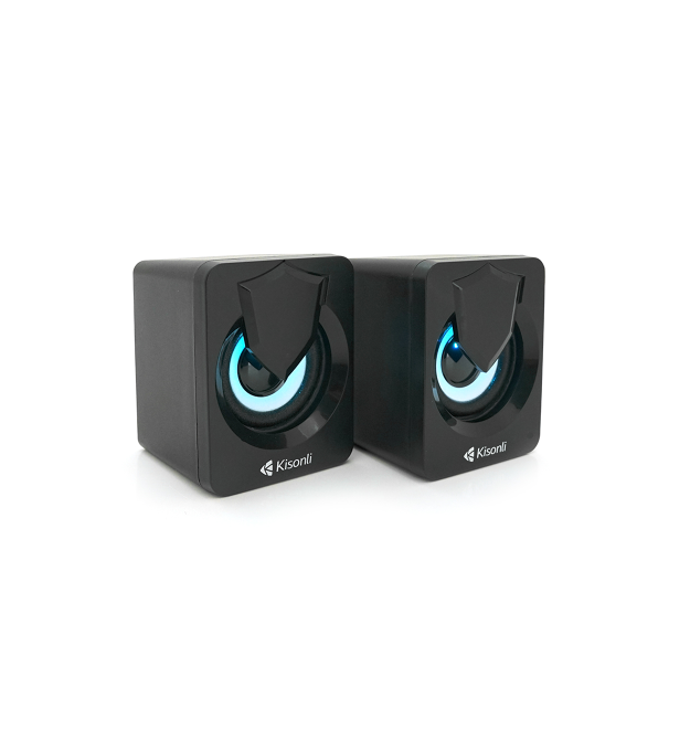 Колонки 2.0 Kisonli L-1030 для ПК та ноутбука, USB + 3.5mm, 2x3W, 20Hz-20KHz, 20X11X13mm, black