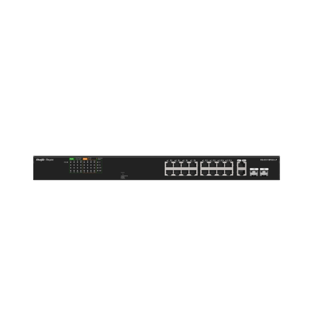 18-портовий 10 - 100Мб некерований PoE комутатор Ruijie Reyee RG-ES118FGS-LP