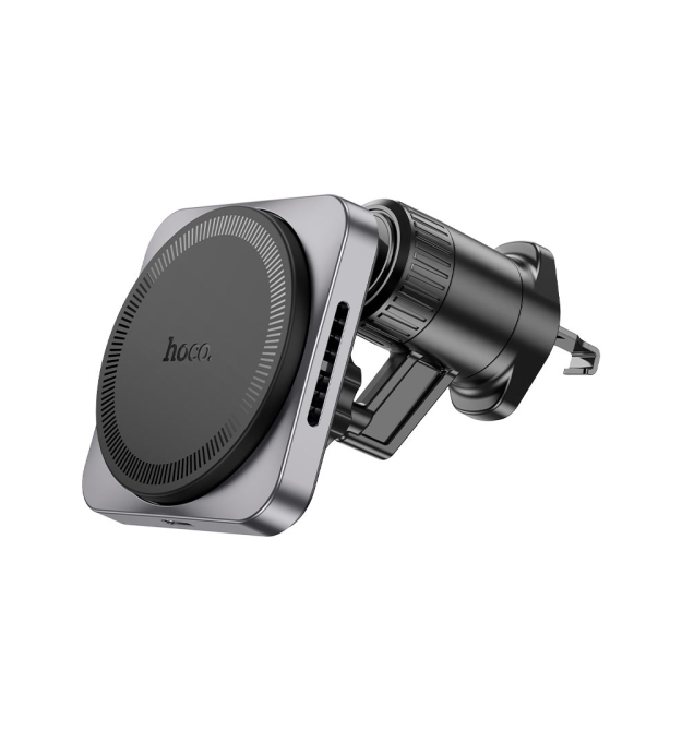 Автотримач HOCO HW15+ Wireless Charging 15W, кріплення на решітку, магніт, Black, Box