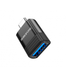 Перехідник Borofone BV18 USB3.0(F) - Type-C(M), Black, Blister