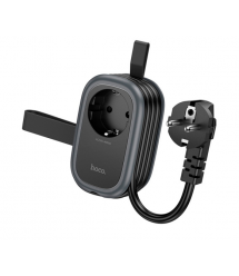 Мережевий фільтр HOCO NS6 на 1 розетку + 2 USB + USB-C, 30W, кабель 1.1м, 220В, Black, Box