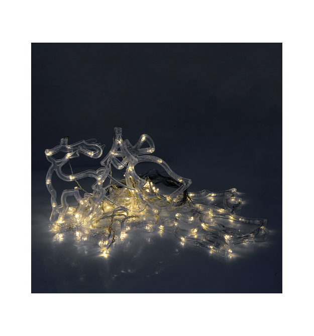 Гірлянди 12 фігур + 30LED, 1 режим, 3 * 1,5, прозора ізоляція, живлення від 3 * АА, White Hot, Box