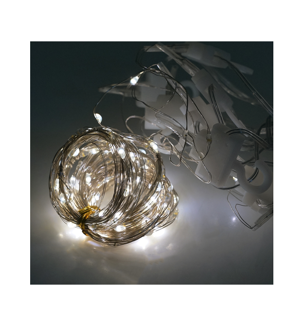 Гірлянда 200LED Штора (White Hot), USB+пульт, мідний провід, 8 режимів, 3*2метри, прозора ізоляція, BOX