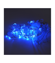 Гірлянда 300LED Штора (Blue), USB+пульт, мідний провід, 8 режимів, 3*3метри, прозора ізоляція, BOX