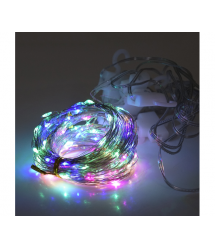 Гірлянда 300LED Штора (Red - Green - Blue - Yellow), USB+пульт, мідний провід, 8 режимів, 3*3метри, прозора ізоляція, BOX