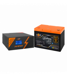 Комплект резервного живлення LogicPower B1500 Black + літієва (LiFePO4) батарея 1280Wh