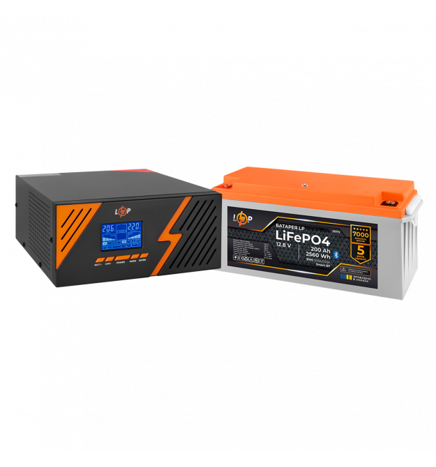 Комплект резервного питания LogicPower B1500 Black + литиевая (LiFePO4) батарея 2560Wh
