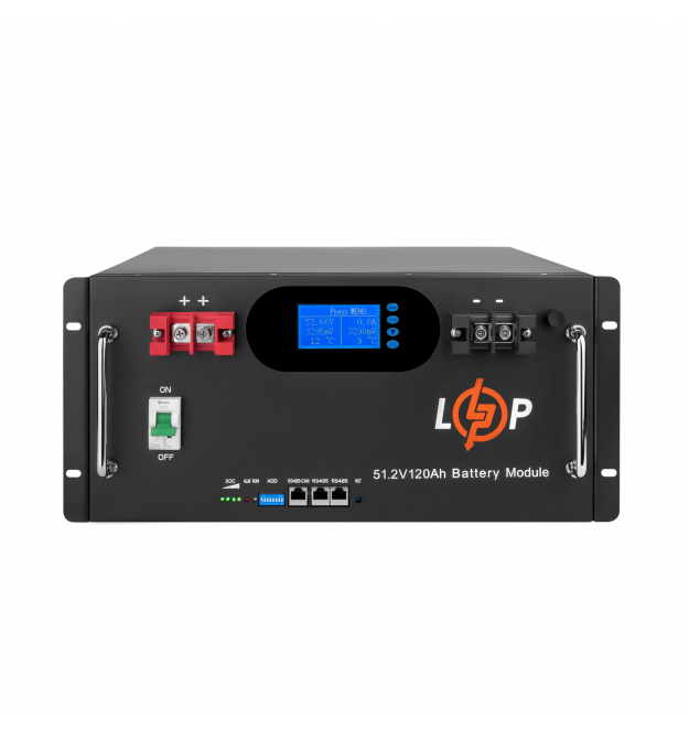 Аккумулятор LP LiFePO4 51,2V - 120 Ah 6000Wh (Smart BMS 100A) с LCD RM AB