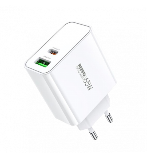 Сетевое зарядное устройство Remax Kiddy 2 порта, USB + Type-C 65W (RP-U125)
