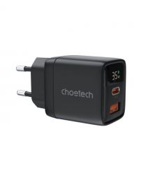 Мережевий зарядний пристрій Choetech PD6052 PD35W GAN A+C Black