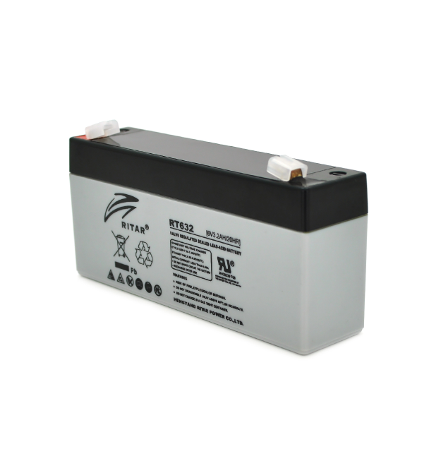 Аккумуляторная батарея AGM RITAR RT632, Gray/Black Case, 6V 3.2Ah ( 134х35х60 (66) ),0.65 kg Q10