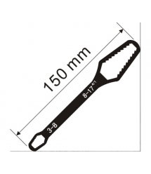 Універсальний ключ Torx 3-17 мм, регульований ключ, що самозатягується, з подвійною головкою, гайковий ключ, Black