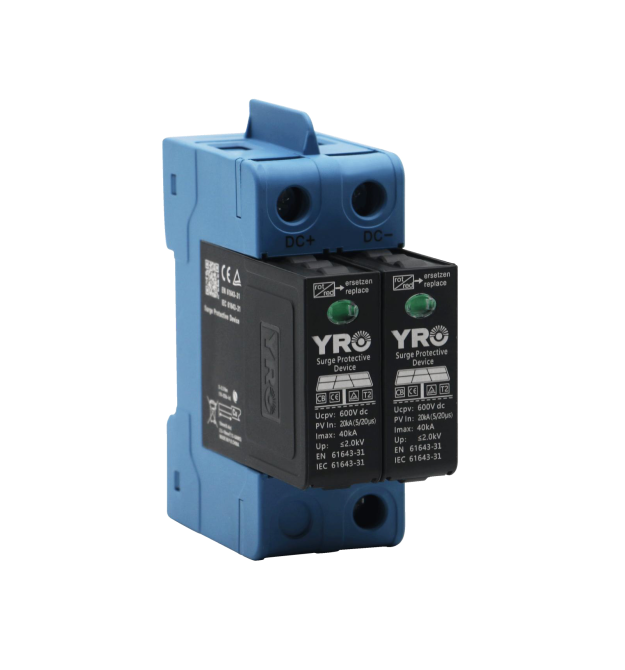 Захист від перенапруг YRSP-D2 DC SPD 2P 20-40KA 1000Vdc T2 двухполюсний