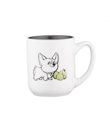 Чашка Ardesto Corgi, 380мл, керамика, бело-серый