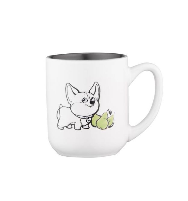 Чашка Ardesto Corgi, 380мл, кераміка, біло-сірий