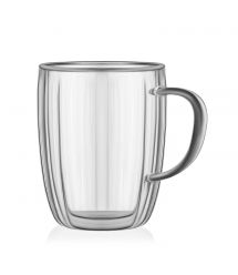 Набір чашок з ручками і подвійними стінками Ardesto 450мл, 2шт, боросилікатне скло, прозорий