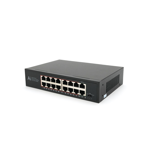 POE коммутатор Merlion 14 POE 10/100 + 2 RJ45 10/100/1000+ встроенный блок питания 52V 4.8A