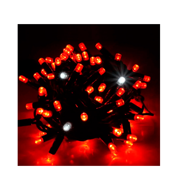 Гірлянди 100LED (ДІОД) Red, 10 метрів, чорна ізоляція (вулична), BOX