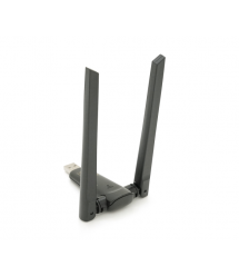 Беспроводной сетевой адаптер Wi-Fi-USB Merlion LV-UAC21, RTL8811CU, с 2-мя антеннами 10см, 600MB, 2.4 GHz