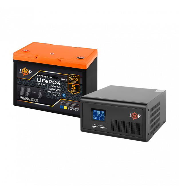 Комплект резервного питания LogicPower B1500 + литиевая (LiFePO4) батарея 1280 Ватт