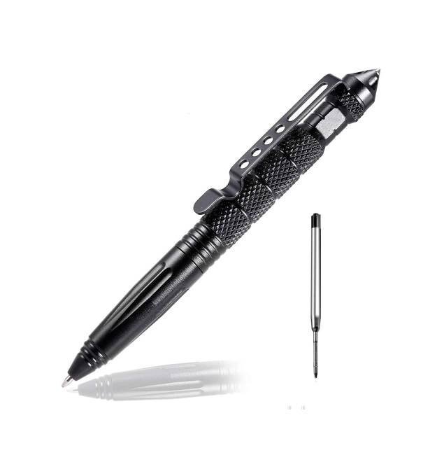 Ручка кулькова зі склобоєм з авіаційного алюмінію, Чорний