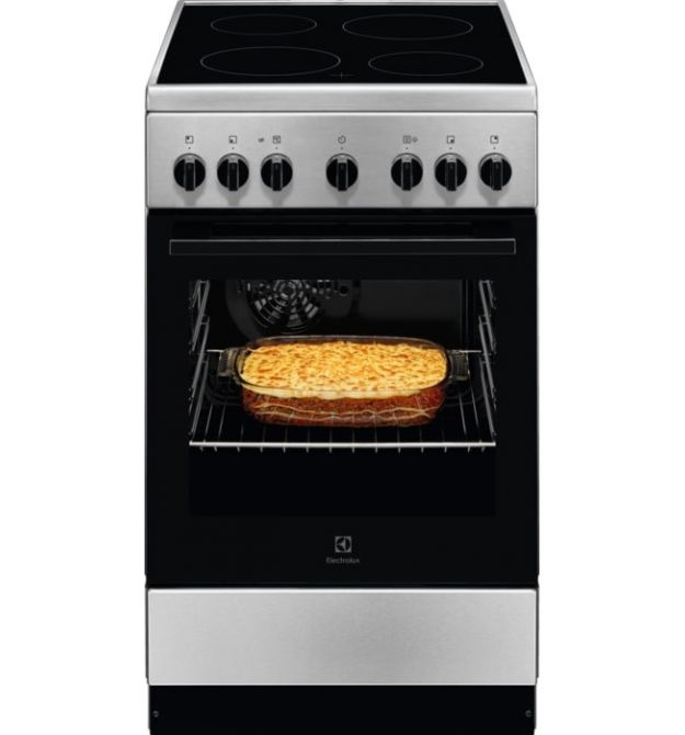 Плита Electrolux электрическая стеклокерамическая, 58л, 50x60см, конвекция, пар, нерж