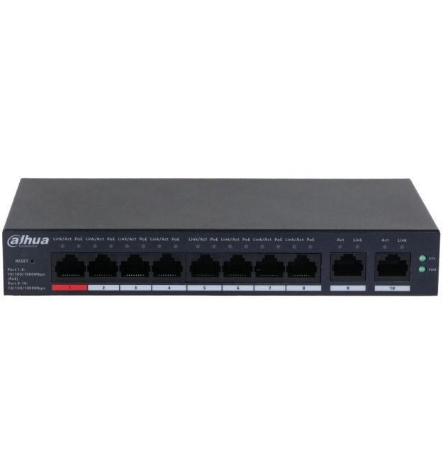 Комплект 10+1 Dahua DH-CS4010-8GT-110 PoE