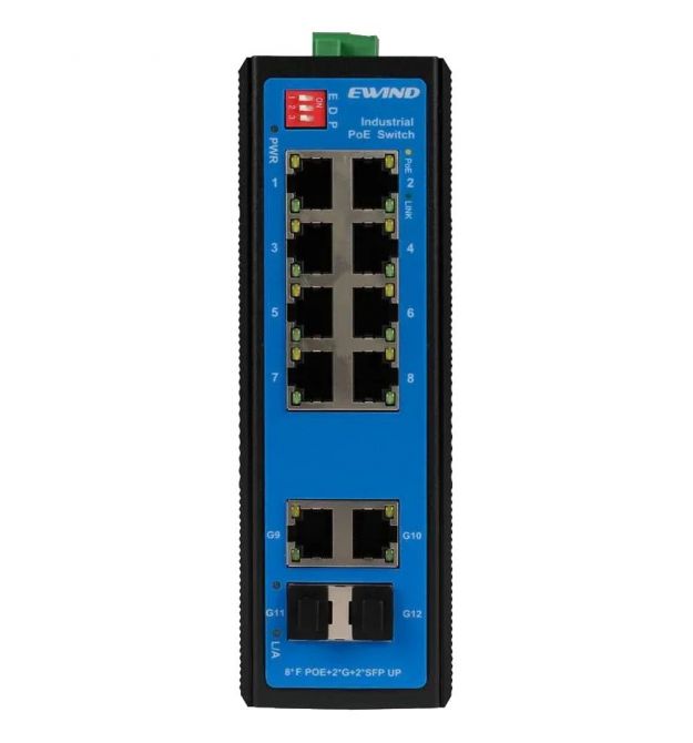 Коммутатор 12 портов неуправляемый Ewind EW-PIS1712-8FE PoE