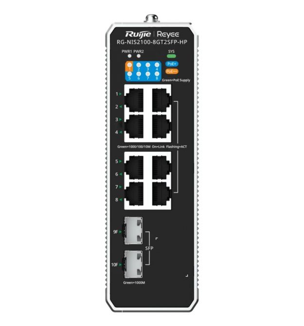 Коммутатор 8 портов управляемый Ruijie Reyee RG-NIS2100-8GT2SFP-HP PoE++