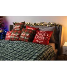 Плед Ardesto Christmas Fleece 130x160см, 100% полиэстер, клетка, зеленый