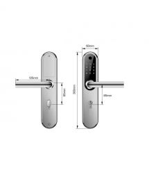 Умный дверной биометрический замок SEVEN LOCK SL-7768BF (85мм) silver (без врезной части)