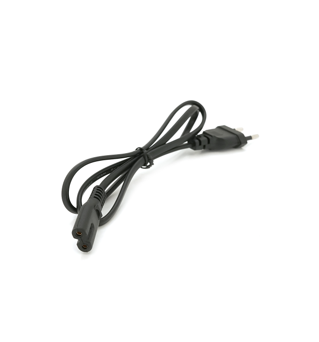 Кабель живлення 1.0m, 0.5mm, PC-184 - 2 CEE7 - 16-C7 2 pin (для побутової техніки), Black, OEM Q600