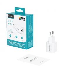 Мережевий зарядний пристрій Choetech PD5012 mini PD30W GAN A+C White